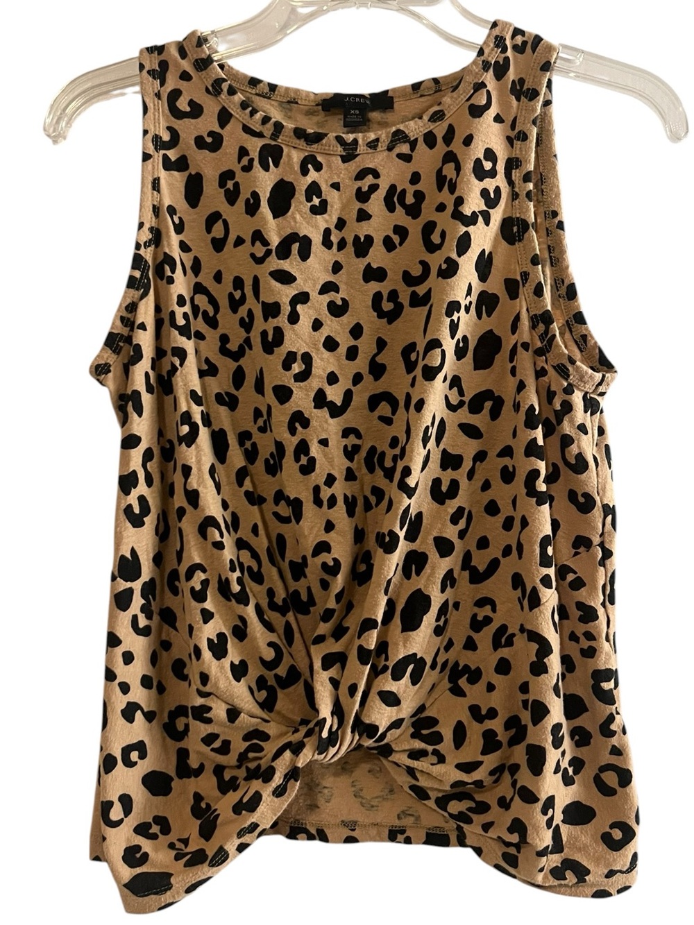 J. Crew Leopard Print Knotted Front Tank Top XS